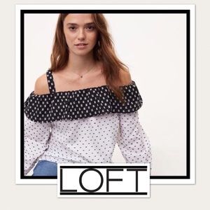 LOFT Geo off the shoulder strappy top